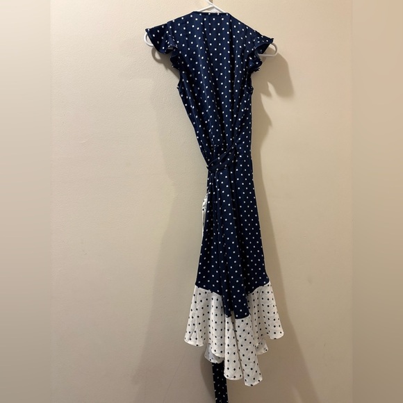 Summersalt Asymmetrical Blue and White Ruffled wrap dress - size XS - Picture 7 of 7